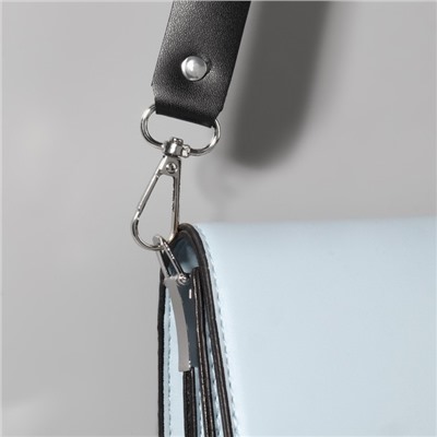 Ручка для сумки из натуральной кожи, регулируемая, с карабинами, 125 ± 2 см × 2,5 см, цвет чёрный/серебряный