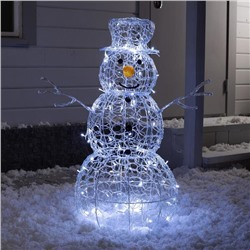Фигура светодиодная "Снеговик" 90 см, 120 LED, мерцает, 220V, БЕЛЫЙ
