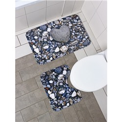 Набор ковриков для ванной и туалета Доляна «Галька», 2 шт: 40×50, 50×80 см