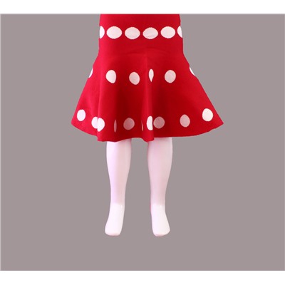 Обхват талии 53-57. Стильная детская юбка Dels красно-клубничного цвета с классическим принтом.