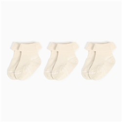 Набор детских носков Крошка Я BASIC LINE, 3 пары, р. 6-8 см, молочный