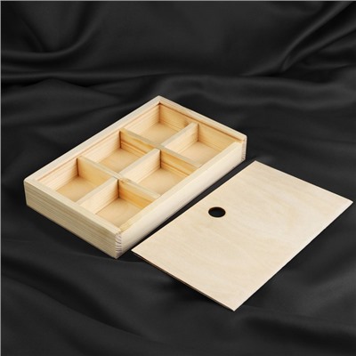 Органайзер для рукоделия, деревянный, 6 отделений, 25 × 15 × 4 см