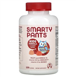 SmartyPants, формула для детей, мультивитамины и омега-3, вишня, 120 жевательных таблеток