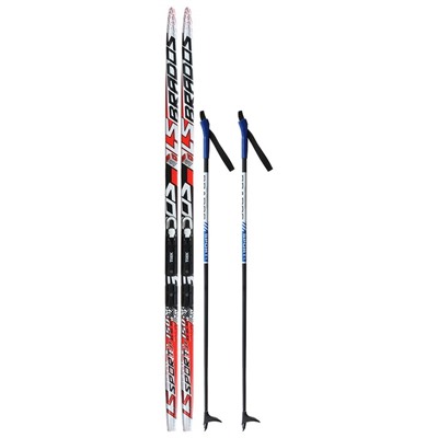 Комплект лыжный: пластиковые лыжи 150 см с насечкой, стеклопластиковые палки 110 см, крепления NNN «БРЕНД ЦСТ Step», цвета микс