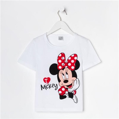 Футболка "Minnie 2", Минни Маус, р. 30, рост 98-104 см, белый