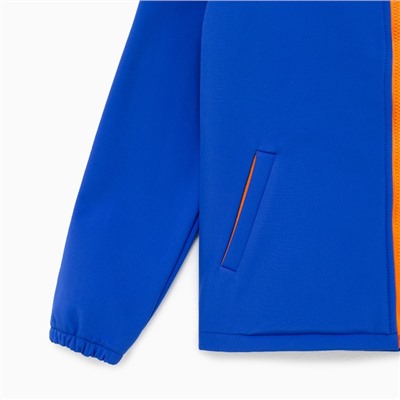 Куртка детская SOFTSHELL, цвет синий/оранжевый, рост 122 см