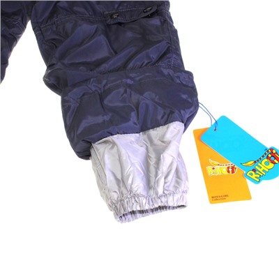 Рост 70-74. Утепленные детские штаны на подтяжках с подкладкой из полиэстера Rihoo графитового цвета.