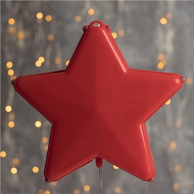 Фигура "Звезда красная ёлочная", 20Х20 см, пластик, 3 метра провод, КРАСНЫЙ