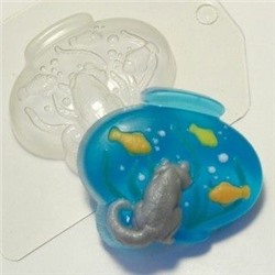 Форма для мыла пластиковая (Ж) - Кот у аквариума