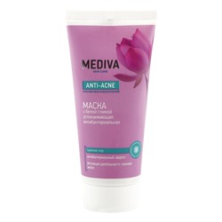 Маска для лица Mediva ANTI-ACNE с белой глиной успокаивающая антибактериальная 100 мл