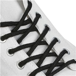 Шнурки для обуви круглые, d = 4,5 мм, 150 см, пара, цвет чёрный