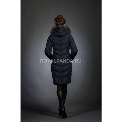 Женская куртка зимняя 1723 синий искусственный мех