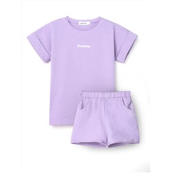 Костюм детский: футболка + шорты, #СТИЛЬ, лиловый