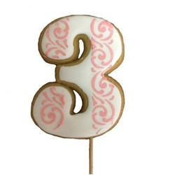 Печенье Цифра 3 розовая