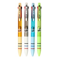 Ручка шариковая автоматическая 3-х цветная, стержень 0,8мм МИКС