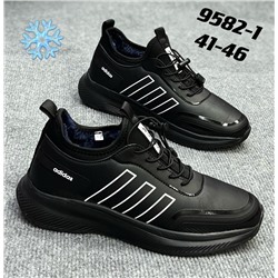Мужские кроссовки зимние с мехом 9582-1 черные