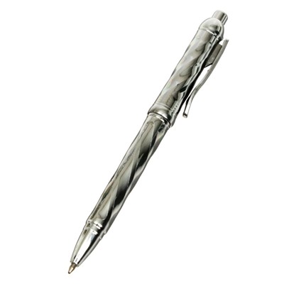 Ручка шариковая, автоматическая, линия 1,0 мм, стержень синий, корпус серебристый