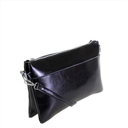 Элегантная женская сумочка Frevols_Line через плечо из натуральной кожи черного цвета.