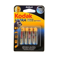 Батарейка алкалиновая Kodak Ultra, AAA, LR03-4BL, 1.5В, блистер, 4 шт.