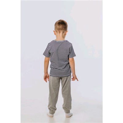 Комплект из футболки и брюк для мальчиков, рост 110 см, цвет серый