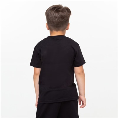Комплект для мальчика (футболка, шорты), цвет чёрный МИКС, рост 104-110 см