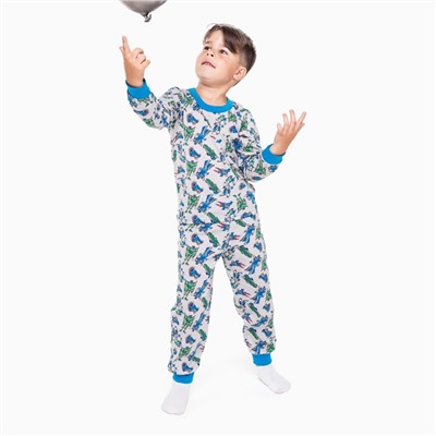Пижама для мальчика, цвет серый/трансформер, рост 98 см