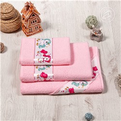 Детское махровое полотенце Мойдодыр (розовый)