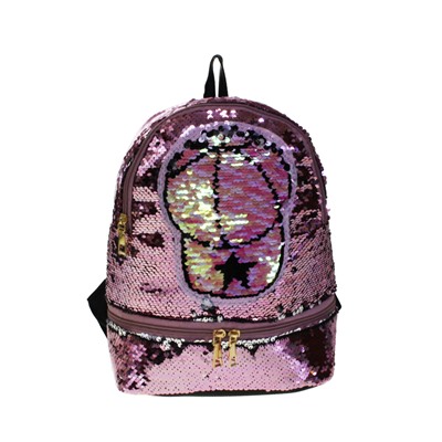 Рюкзак-хамелеон Cappy с пайетками цвета розовой пудры.