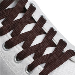 Шнурки для обуви, пара, плоские, 7 мм, 120 см, цвет коричневый