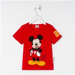 Футболка детская Mickey Микки Маус, рост 86-92, красный