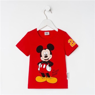 Футболка детская Mickey Микки Маус, рост 86-92, красный