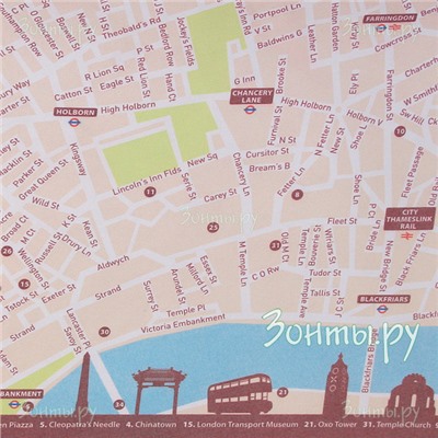 Зонтик с картой Лондона Fulton L761-2396 Brollymap London Map