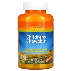 Thompson, детские жевательные таблетки, «Вкусный пунш», 120 жевательных таблеток