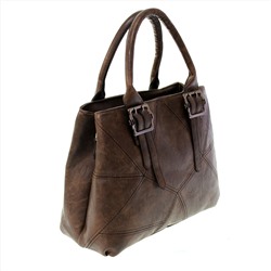 Стильная женская сумочка Elivine_Fold из эко-кожи шоколадного цвета.