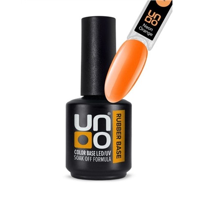 Uno Камуфлирующее базовое покрытие для гель-лака / Rubber Color Base Gel, Neon Orange, 12 г