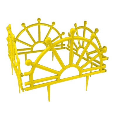 Ограждение декоративное, 32 × 280 см, 7 секций, пластик, жёлтое, «Штурвал»