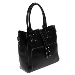 Стильная женская сумочка San_Marsel из натуральной кожи черного цвета.