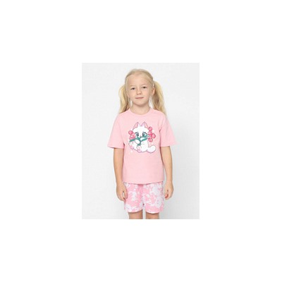 CWKG 50146-27 Комплект для девочки (футболка, шорты),розовый