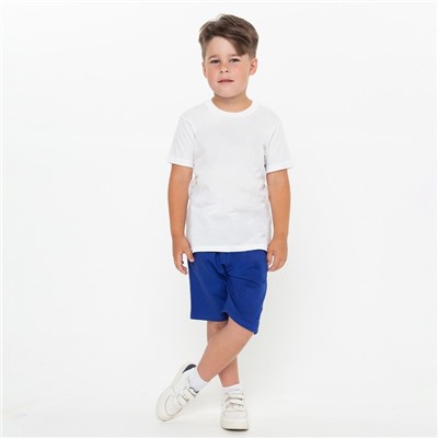 Комплект для мальчика (футболка, шорты), цвет белый/синий МИКС, рост 104-110 см