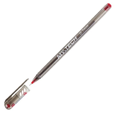 Ручка шариковая масляная Pensan "My-Tech", чернила красные, игольчатый узел 0,7 мм, линия письма 0,35 мм
