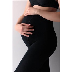 BIG MAMA COTTON (120 den) Теплые женские колготы для беременных (черный)