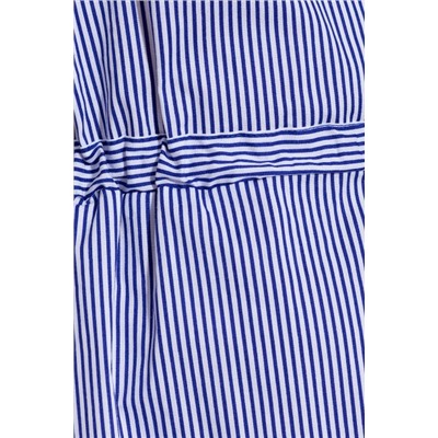 Платье 285 "Хлопок", белое/полоска синяя