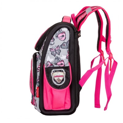 Школьный Рюкзак Across с розой розово-черный ACR19-295-10