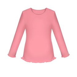 Коралловая школьная джемпер (блузка) для девочек 77825-ДШ18