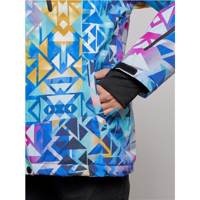 Горнолыжная куртка женская зимняя большого размера разноцветного цвета 2270-1Rz