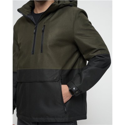 Куртка-анорак спортивная мужская цвета хаки 3307Kh