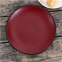 Тарелка керамическая десертная Доляна «Ваниль», d=19,8 см, цвет бордовый