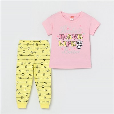 CSKG 50010-27 Комплект для девочки (футболка, брюки), розовый