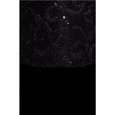 Платье 206 "Велюр кружево", черный