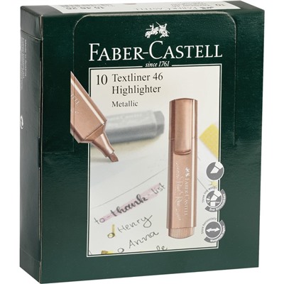 Маркер Текстовыделитель Faber-Castell TL 46 Metallic, мерцающий розовый, 1 - 5 мм, 154626